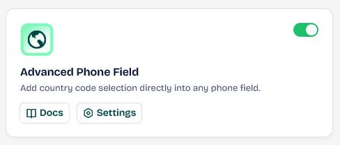 Advanced Phone Field