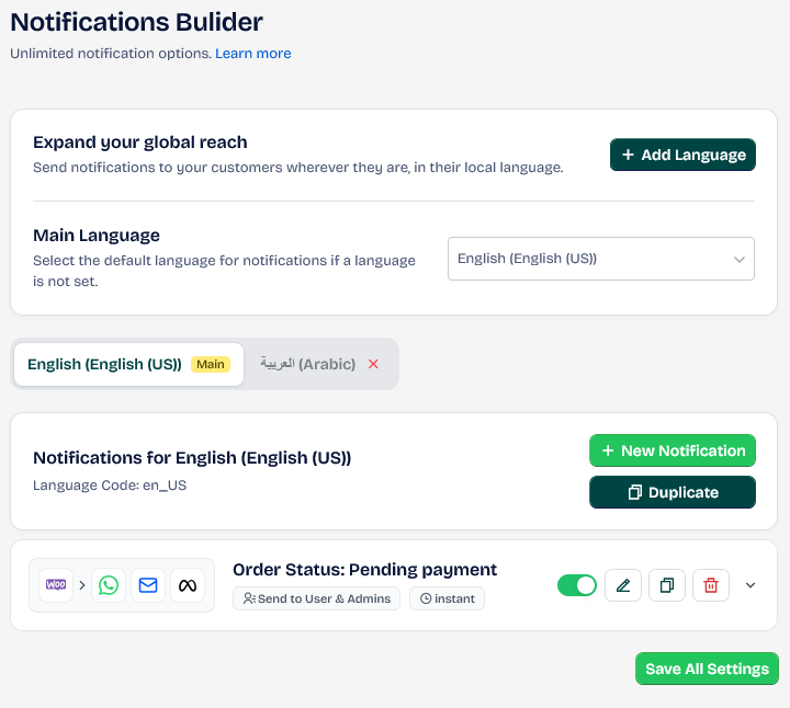 Multilingual Notifications 2